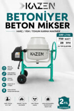 Kazen 180 Litre - Betoniyer Beton Mikser Beton Harç Yem Tohum Karma Makinesi