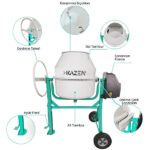 Kazen 120 Litre - XS Betoniyer Beton Mikser Beton Harç Yem Tohum Karma Makinesi - Görsel 3